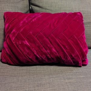 Target 14"x20" Merlot Pleated Velvet Lumbar Pillow